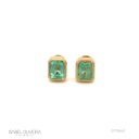 Brinco Fosco 2 Esmeraldas Colombianas Octogonal 3,92CT 5,88G Ouro Amarelo 18K - Coleçao Colombia Emerald