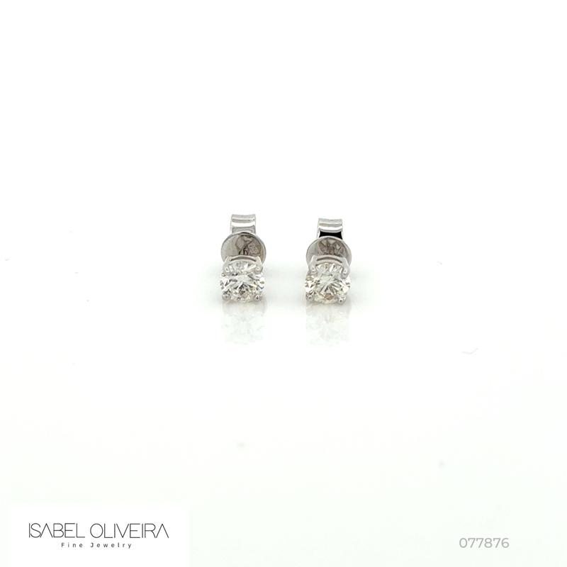 40-BRINCO SOLITARIO 2 BRILHANTES 0,87CT G VVS1/VS2 1,65G OURO BRANCO 18K - CERTIFICADO EGL 1701344424/1701346123 COLECAO ONLY YOU