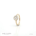 ANBOT8AM-ANEL Botao 8,13MM 7 Brilhantes 0,54CT H VS2 2,18G Ouro Amarelo 18K - Coleçao Botao