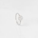 Anel Botão 8mm com 7 Diamantes 0,51ct em Ouro Branco 18k