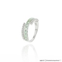 ANEL 3 AROS 10 TURMALINAS PARAIBAS REDONDA 1,01CT 18 BRILHANTES 0,30CT G VS1 4,07G OURO BRANCO 18K - COLEÇAO CARIBBEAN BLUE