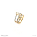 Anel 3 Aros 2 Diamantes Navetes 0,61ct 50 Brilhantes 0,36ct 4,40g Ouro Amarelo 18k - Coleção Laisa