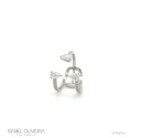 Anel 3 Aros Abertos 3 Diamantes Gota 0,74CT 21 Brilhantes 0,20CT 3,36G Ouro Branco 18K - Coleçao Laisa