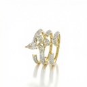 Anel 3 Aros Abertos 5 Diamantes Gota 1,16ct 80 Brilhantes 0,37ct 5,75g Ouro Amarelo 18k - Coleção Laisa