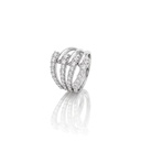 Anel 3 Aros Lisos e 4 Aros Cravados Degradê 36 Brilhantes 1,29ct g VS1 6,78g Ouro Branco 18k - Coleção Laisa
