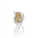 Anel 4 Aros Lisos 25 Brilhantes 0,68ct 8,37g Ouro Branco e Amarelo 18k - Coleção Laisa