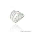 ANEL 6 AROS 9 TURMALINAS PARAIBAS REDONDA 1,54CT 40 BRILHANTES 0,65T H VS2 9,70G OURO BRANCO 18K - COLEÇAO CARIBBEAN BLUE