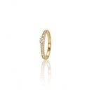 10-Anel Solitário 1 Brilhante 0,12ct 16 Brilhantes 0,17ct g VS1 2,23g Ouro Amarelo 18k - Coleção Only You