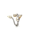Anel Aberto Diamante Oval 0,40CT 3 Gotas 1,17CT 32 Brilhantes 0,27CT 4,32G Ouro Amarelo 18K - Coleçao Laisa