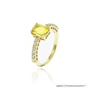 Anel Berilo Amarelo Octogonal 1,51CT 12 Brilhantes 0,40CT H/i/j SI1/VS2 3,54G Ouro Amarelo 18K - Coleçao Yellow