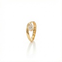 Anel Bombê com Diamante Gota 0,50ct J i1 2,11g Ouro Amarelo 18k - Certificado GIA 7493286595 - Coleção Only You