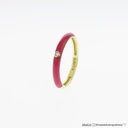 Anel Cerâmica Rosa 1 Brilhante Central 0,01ct 2,50gr - Ouro Amarelo 18k - Day By Day