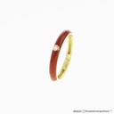 Anel Cerâmica Vermelho 1 Brilhante Central 0,01ct 2,20gr Ouro Amarelo 18k - Coleção Day By Day