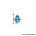 Anel Clássico Topázio Swiss Gota 5,77ct 34 Brilhantes 0,76ct g VS2 5,05g Ouro Branco 18k - Coleção Blue Sky