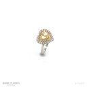 Anel Coração 2 Diamantes Gotas 0,36ct 40 Brilhantes 0,45ct 2,86g Ouro Branco 18k - Coleção Onassis