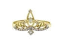 Anel Coroa Brilhantes 0,11ct 1,80g Ouro Amarelo 18k - Coleção Sweet