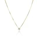 10-COLAR Ponto de Luz Brilhante 0,11CT H VS2 Corrente Veneziana 45CM 1,52G Ouro Amarelo 18K - Coleçao Only You