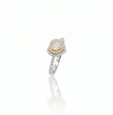 Anel Diamante Coração 0,36ct 53 Brilhantes 0,34ct 2,57g Ouro Branco e Amarelo 18k - Coleção Laisa