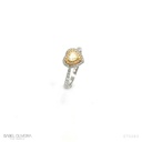 Anel Diamante Coraçao 0,36CT 53 Brilhantes 0,34CT 2,57G Ouro Branco e Amarelo 18K - Coleçao Laisa