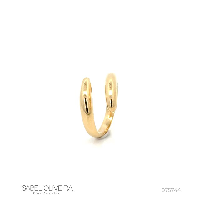 Anel Encaixe Liso com Forro 4,55G Ouro Amarelo 18K - Colecao Pave