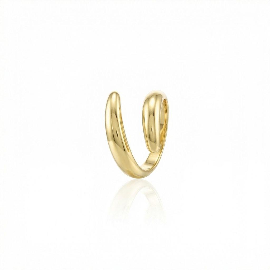 [075744] Anel Encaixe Liso com Forro 4,55g Ouro Amarelo 18k - Coleção Pavê