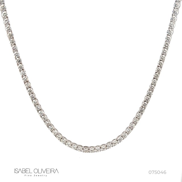 10-Colar Riviera Cartier 159 Brilhantes 15,25ct H VS2 48,50cm 21,44g Ouro Branco 18k - Coleção Rivieras