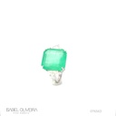 Anel Esmeralda Colombiana Quadrada 14,07ct com Diamantes em Ouro Branco 18k