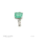 Anel Esmeraldas Colombianas Retangular 4,61CT 44 Brilhantes 0,55CT H VS2 5,45G Ouro Branco 18K - Coleçao Colombia Emerald