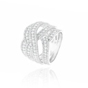 Anel Fitas Entrelacadas 353 Brilhantes 2,60ct H VS2 12,71g Ouro Branco 18k - Coleção Pavê