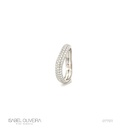 Anel Onda 4MM 67 Brilhantes 0,63CT H VS2 2,96G a 2,78G Ouro Branco 18K - Coleçao Pave