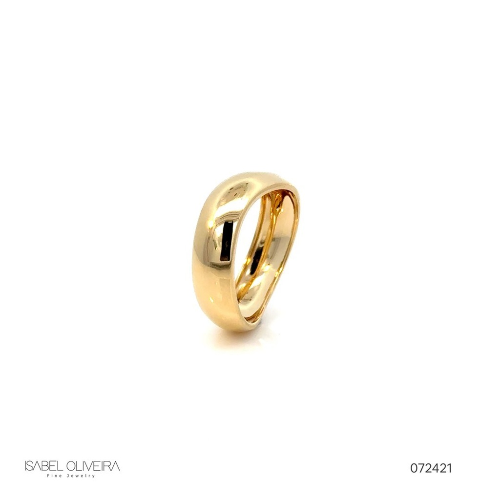 Anel Onda 6mm 4,10g Ouro Amarelo 18k - Coleção Minimalista