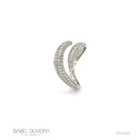 Anel Onda Aberto 4MM 109 Brilhantes 0,84CT H VS2 3,59G Ouro Branco 18K - Coleçao Pave