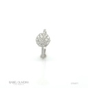 Anel Pave Botao 35 Brilhantes 0,78CT 2,32G Ouro Branco 18K - Coleçao Botao