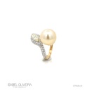 Anel Pérola 12mm Diamante Navete 0,56ct 97 Brilhantes 1,16ct 6,43g Ouro Amarelo 18k - Coleção Over The Moon