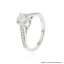 100-Anel Solitário Brilhante 1,01ct I VS1 14 Brilhantes 0,21ct g VS1 3,48g Ouro Branco 18k - EGL 6465582744 - Coleção Only You