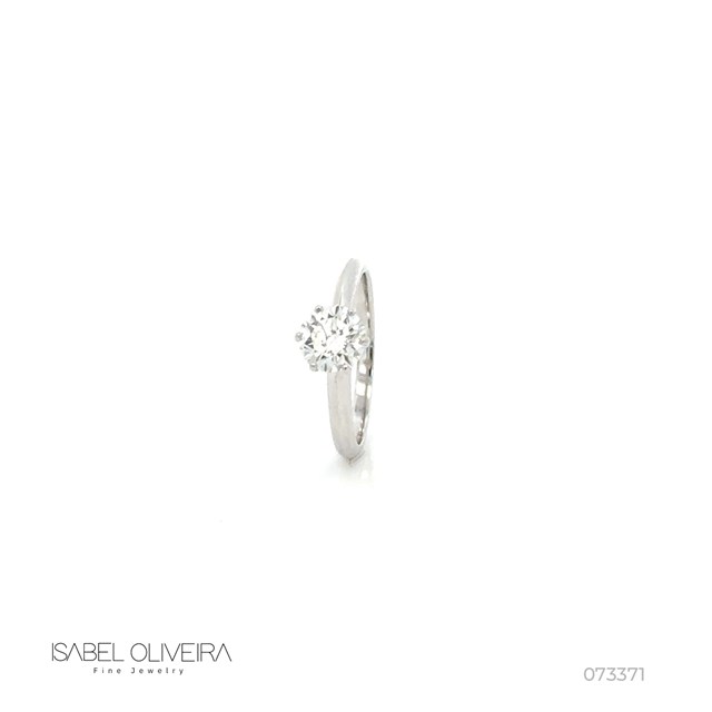 Anel Solitario 6 Garras Brilhante 1CT G VS1 2,60G Ouro Branco 18K - Certificado GIA 2437598557 - Coleçao Only You