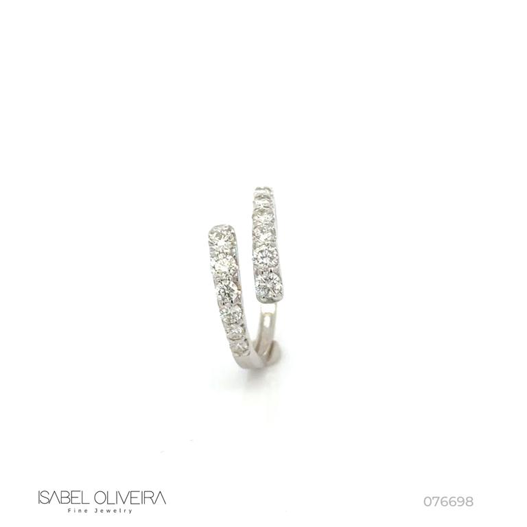 Anel Torcido Degrade 12 Brilhantes 0,72CT H VS2 2,87G Ouro Branco 18K - Coleçao Laisa
