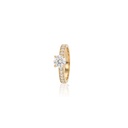 100-Anel Solitário Brilhante 1,0ct g VS2 12 Brilhantes 0,38ct H VS2 4,0g Ouro Amarelo 18k - Certificado EGL 1701865028 - Coleção Only You