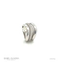 Anel Triplo 1 Diamante Gota 0,72ct 99 Brilhantes 0,97ct 9,32g Ouro Branco 18k - Coleção Laisa