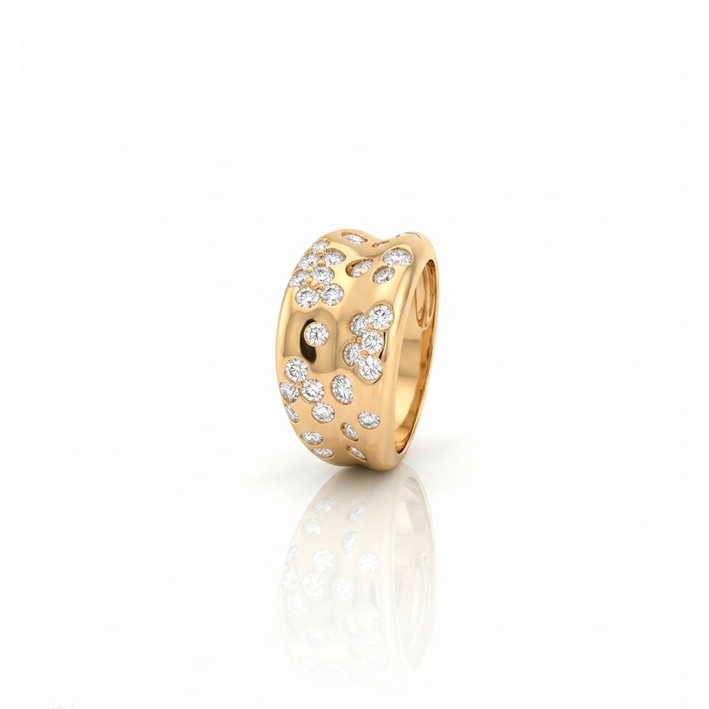 [073030] Anel Tubo 34 Brilhantes 1,43ct H VS2 5,21g Ouro Amarelo 18k - Coleção Laisa