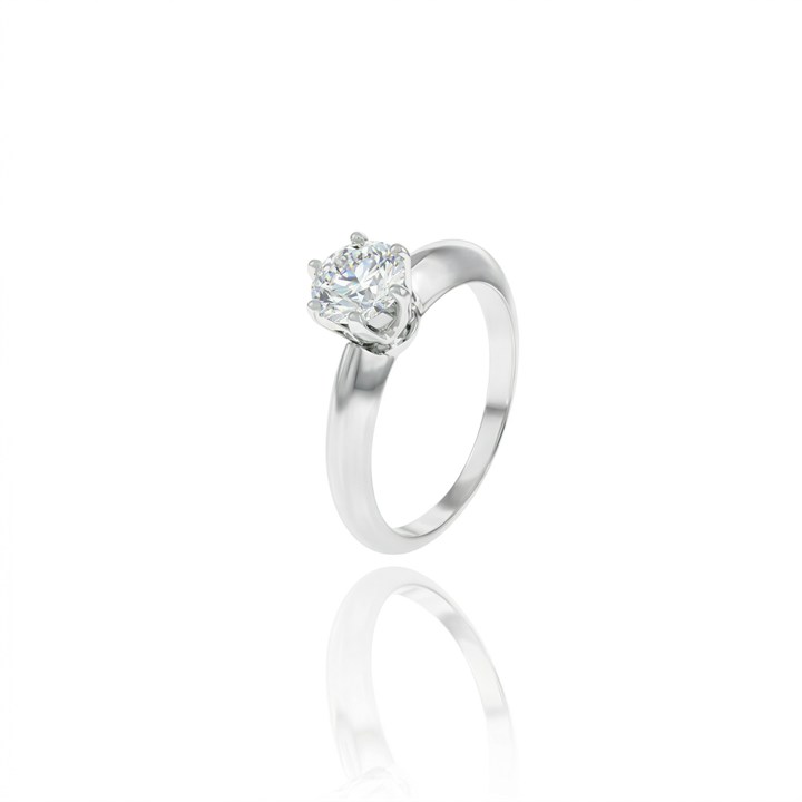 100-Anel Solitário Brilhante 1,0ct H SI1 3,90g Ouro Branco 18k - Certificado EGL 1700468329 - Coleção Only You