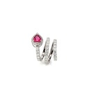 Anel Voltas Rubelita Gota 1,08CT 44 Brilhantes 1,87CT  H SI1 7,73G Ouro Branco 18K - Coleçao Rubelita