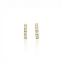 ARG01BRIAG-ARGOLA 13MM DIAMETRO 1 FILEIRA COM MEIA CRAVAÇAO 12 BRILHANTES 0,64CT H VS2 2,39G OURO AMARELO 18K - COLEÇAO ARGOLAS FASHION