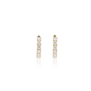 ARG01BRIAG-Argola 13mm Diâmetro 1 Fileira com Meia Cravação 12 Brilhantes 0,72ct H VS2 2,10g Ouro Amarelo 18k - Coleção Argolas Fashion