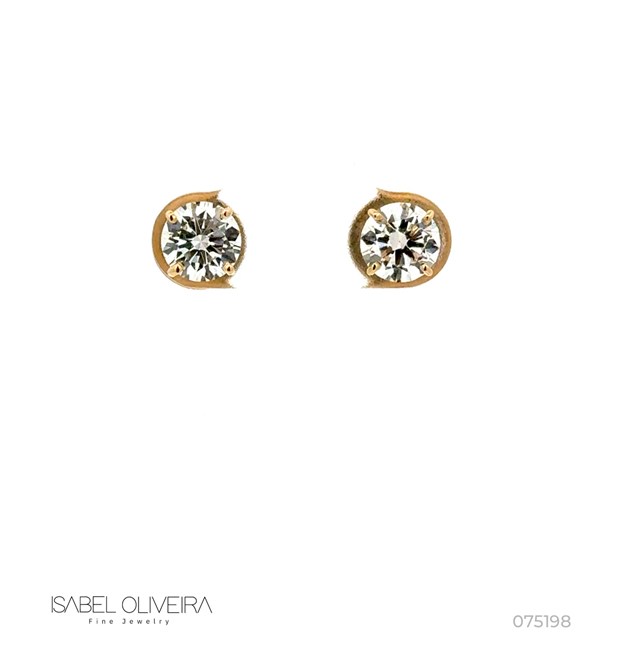 [075198] 100-Brinco Solitário 2 Brilhantes 2,01ct g VS1/VVS1 2,31g Ouro Amarelo 18k - Certificado EGL 1701955230/1701960327- Coleção Only You