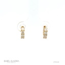 ARG01BRIAP-ARGOLA 9,85MM Diametro 1 Fileira com Meia Cravaçao 8 Brilhantes 0,47CT H SI1 1,60G Ouro Amarelo 18K - Coleçao Argolas Fashion