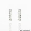ARG01BRIBG-Argola 13mm Diâmetro Fio Quadrado 1,50mm 1 Fileira com Meia Cravação 12 Brilhantes 0,70ct 2,40g Ouro Branco 18k - Argolas Fashion