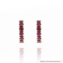 ARG01RUBBG-Argola 13 mm Diâmetro Fio Quadrado 1,50mm 1 Fileira com Meia Cravação 12 Rubis 0,99ct 2,82g Ouro Branco 18k - Coleção Argolas Fashion