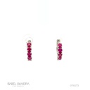ARG01RUBBM-ARGOLA 11MM DIAMETRO 1 FILEIRA COM MEIA CRAVAÇAO 10 RUBIS 0,82CT 2,21G OURO BRANCO 18K - COLEÇAO ARGOLAS FASHION