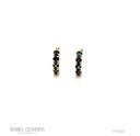 ARG01SAFAM-ARGOLA 11MM Diametro 1 Fileira com Meia Cravaçao 10 Safira Azul 0,82CT 2,20G Ouro Amarelo 18K - Coleçao Argolas Fashion